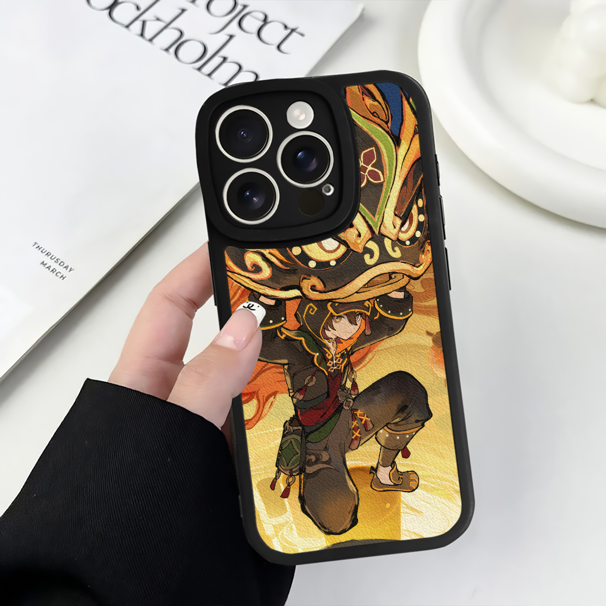 げんし神 genshin 【iPhone 16シリーズ対応】シリコンスマホケース（レザー調） 材質：シリコン